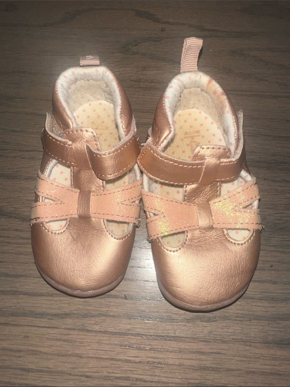 Carter's Rose Gold Metallic Mary Jane Baby Walker Shoes